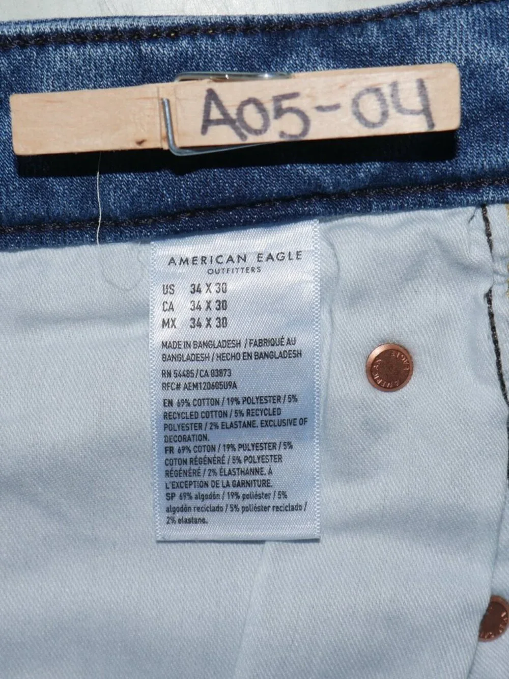 American Eagle Mens Slim Bootcut Jeans Size 34x30 AirFlex+Stretch Denim Med Wash